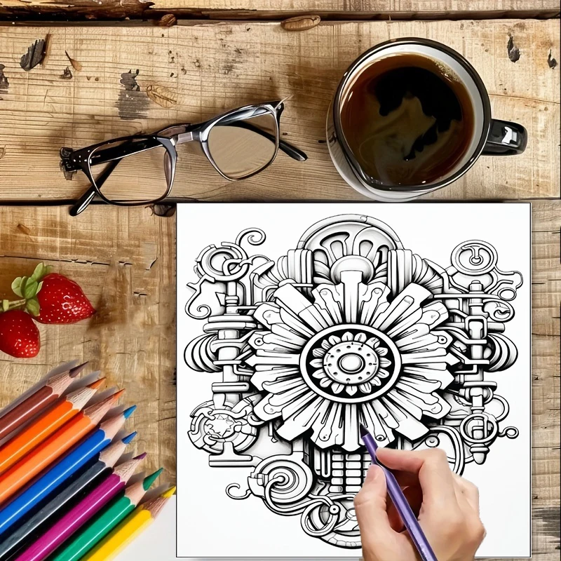 Coloring Book Steampunk Flower - Chalk Bag review and price