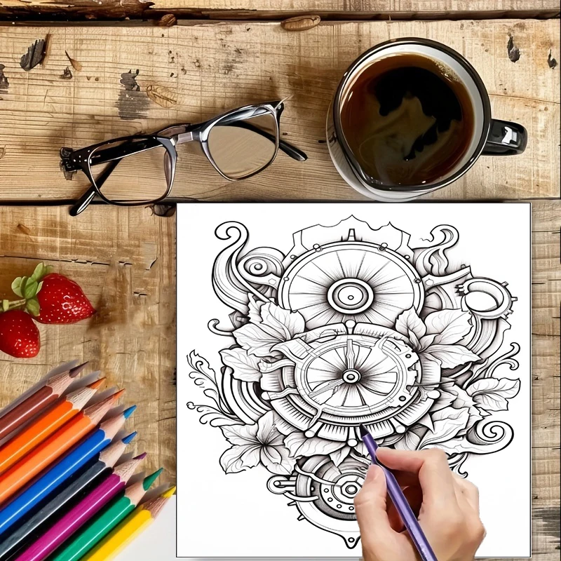 Coloring Book Steampunk Flower - Chalk Bag review and price
